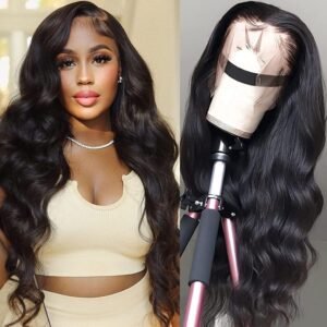 13X6 Body Wave Lace Front Wigs Human Hair 12A 250% Density Lace Frontal Wigs Human Hair Glueless Wigs Human Hair HD Lace Front Wigs Human Hair pre Plucked with Baby Hair Natural Color 40 Inch